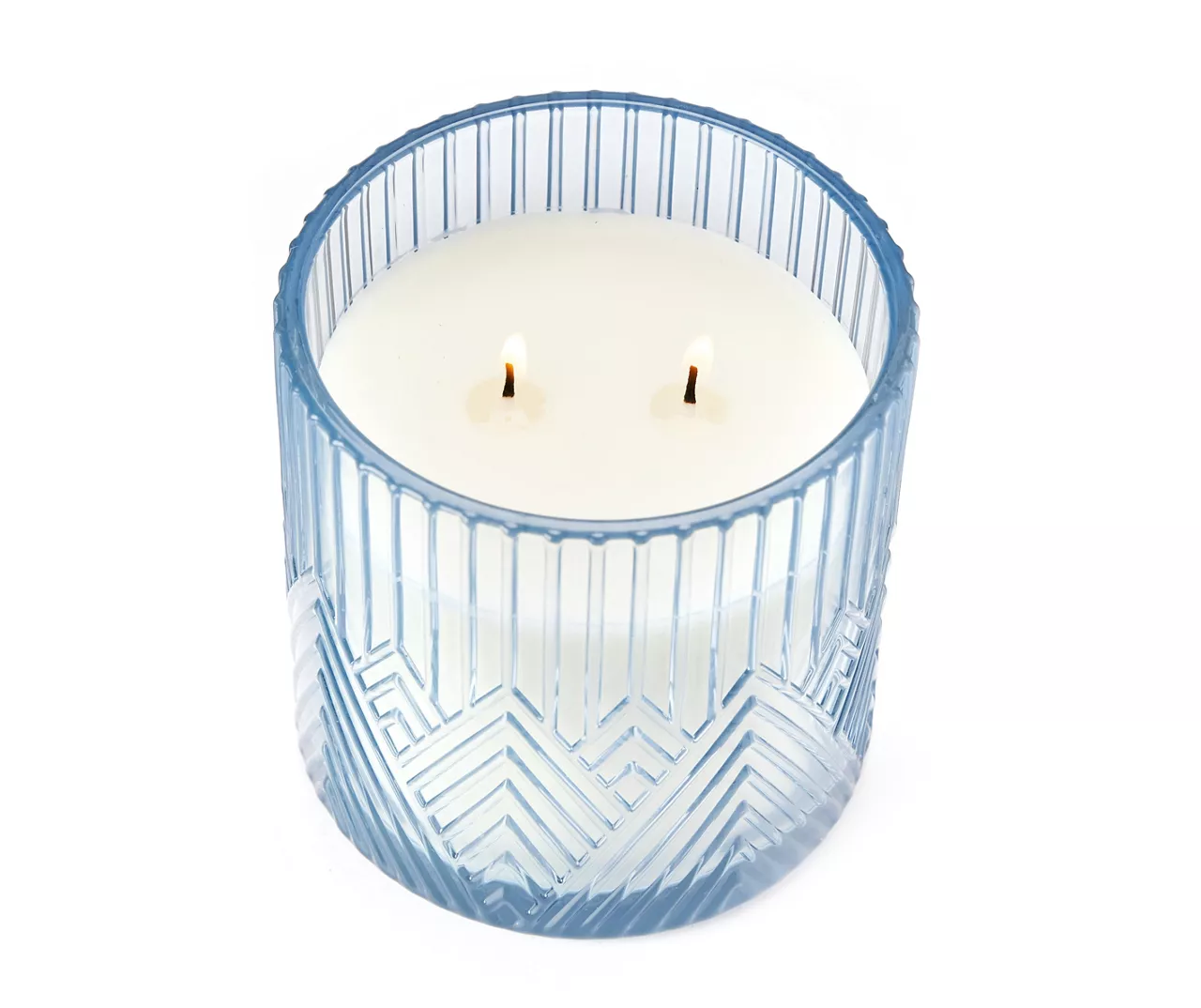 Chamomile Tea Blue Geometric Glass Jar Candle, 16 Oz. 4 Chamomile Tea Blue Geometric Glass Jar Candle, 16 Oz. - Image 2