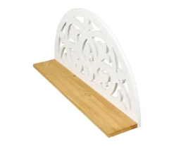 White Fleur-De-Lis Carved Wood Wall Shelf -Home Improvement Sale 810606707 A0 2
