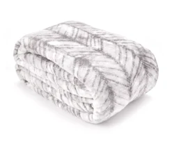 Gray & White Herringbone Queen/King Plush Velvet Blanket -Home Improvement Sale 810609052 810609051 A0 2 1