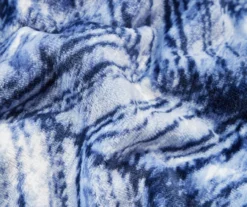 Blue & White Herringbone Twin/Full Plush Velvet Blanket -Home Improvement Sale 810609053 810609054 A8 2