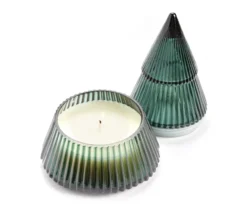 Festive Gathering Frosted Pine & Eucalyptus Glass Tree Candle, 8 Oz. -Home Improvement Sale 810613403 A0 1