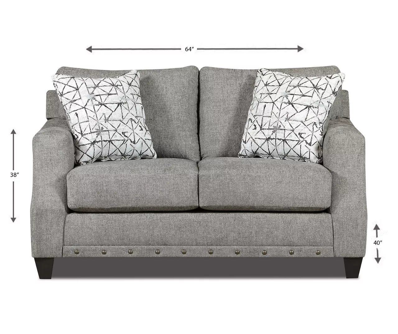 Alexandria Gray Chenille Loveseat 10 Alexandria Gray Chenille Loveseat - Image 8