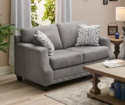 Alexandria Gray Chenille Loveseat 12 Alexandria Gray Chenille Loveseat -Home Improvement Sale 810616680 B0 1
