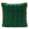Green Cable-Knit Faux Fur-Trim Throw Pillow -Home Improvement Sale 810616930 A0 1
