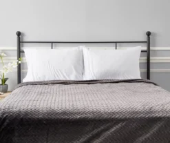 Atmosphere Gray Zigzag-Embossed Velvet Queen Blanket -Home Improvement Sale 810617179 810530980 4