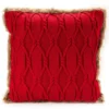Red Cable-Knit Faux Fur-Trim Throw Pillow -Home Improvement Sale 810617278 A0 1