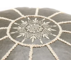 Moroccan Vegan Leather Pouf -Home Improvement Sale 810617353 A8