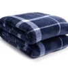 Navy & White Plaid Queen/King Velvet Plush Blanket -Home Improvement Sale 810617521 810617523 A0 1