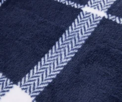 Navy & White Plaid Twin/Full Velvet Plush Blanket -Home Improvement Sale 810617521 810617523 A8 2 1