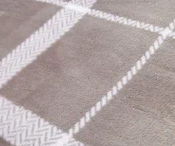 Gray & White Plaid Twin/Full Velvet Plush Blanket -Home Improvement Sale 810617548 810617522 A8 2 1
