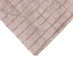 Pink Textured Grid Faux Fur Full/Queen Comforter -Home Improvement Sale 810617567 810617568 A8 3