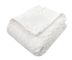 White Chevron Stripe Faux Fur King Comforter -Home Improvement Sale 810617569 810617570 A0 2 1