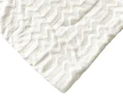 White Chevron Stripe Faux Fur King Comforter -Home Improvement Sale 810617569 810617570 A8 3 1