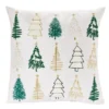 Ivory & Green Embroidered Trees Throw Pillow -Home Improvement Sale 810618274 A0 1